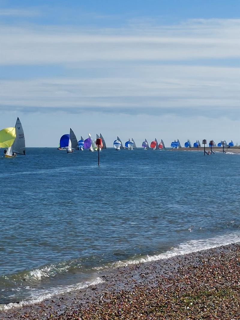 Returning to shore on day 1 of the 2023 Osprey Nationals at Hayling Island photo copyright Nick Willis taken at Hayling Island Sailing Club and featuring the Osprey class