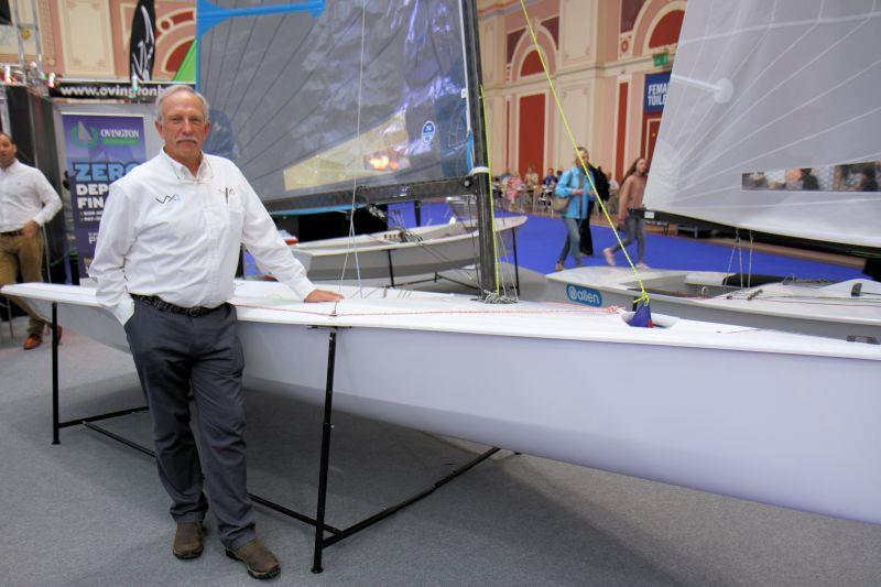 Brian Bennett beside the VX Evo photo copyright Mark Jardine / YachtsandYachting.com taken at RYA Dinghy Show and featuring the  class