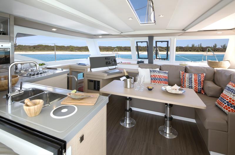 The spacious, light filled saloon of the Lucia 40 - photo © Ownsahip