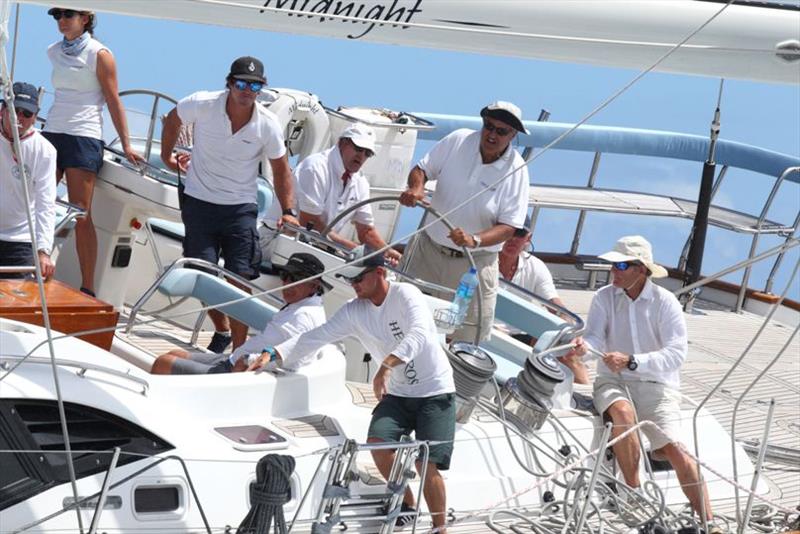 Richard Matthews at the helm of his Oyster 82 “Midnight” photo copyright Oyster Yachts taken at  and featuring the Oyster class