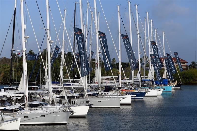 The Oyster World Rally fleet waiting to transit the Panama Canal in Shelter Bay, Panama photo copyright Rick Tomlinson taken at  and featuring the Oyster class