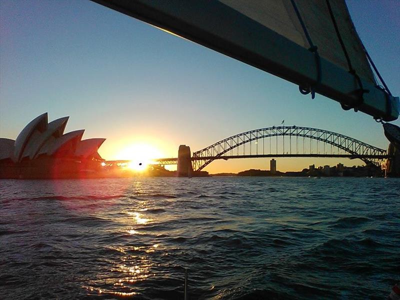 Sunset at Sydney Harbor - photo © Pacific Sailing School