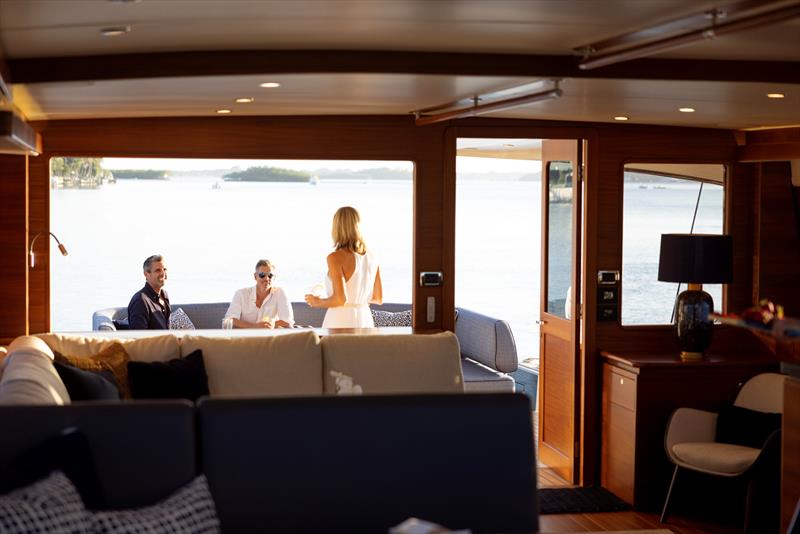 Palm Beach 85 - Looking aft photo copyright Palm Beach Motor Yachts taken at  and featuring the  class