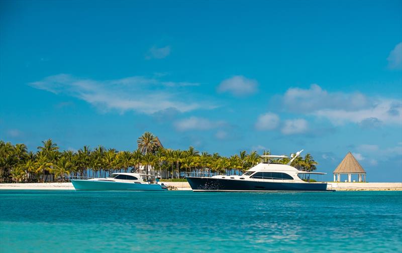 A Palm Beach GT60 alongside the Palm Beach 70 photo copyright Palm Beach Motor Yachts taken at Real Club Náutico de Palma and featuring the  class