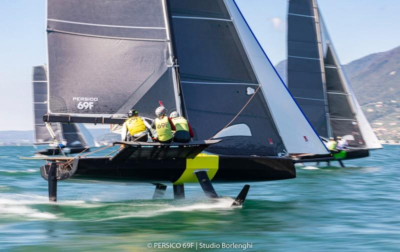 Team Azzurra racing in Gargnano (Lake Garda) at the Persico 69F Revolution photo copyright Persico 69F / Studio Borlenghi taken at  and featuring the Persico 69F class