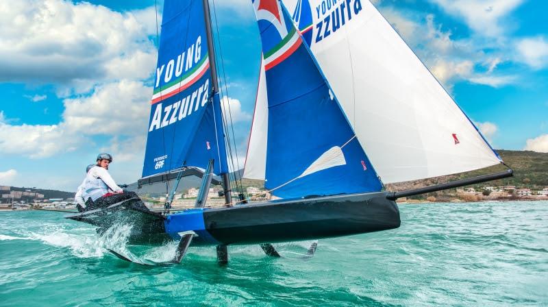 Young Azzurra training in Gaeta with the new branded sails photo copyright YCCS / Gianluca Di Fazio taken at Yacht Club Costa Smeralda and featuring the Persico 69F class