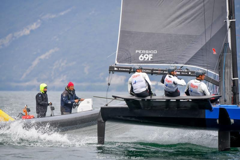 Young Azzurra training in Malcesine, Lake Garda with coach Gabriele Bruni. - photo © Marta Rovatti Studihrad / 69F Media