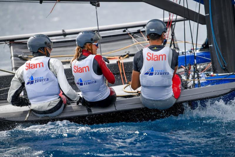 The Young Azzurra team is composed of Ettore Botticini, Erica Ratti and Francesca Bergamo - who alternate on board - and Federico Colaninno. - photo © 69F Media / Marta Rovatti Studihrad