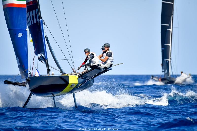 Young Azzurra prepares for the final leg of the Youth Foiling Gold Cup photo copyright Marta Rovatti Studihrad taken at Yacht Club Costa Smeralda and featuring the Persico 69F class