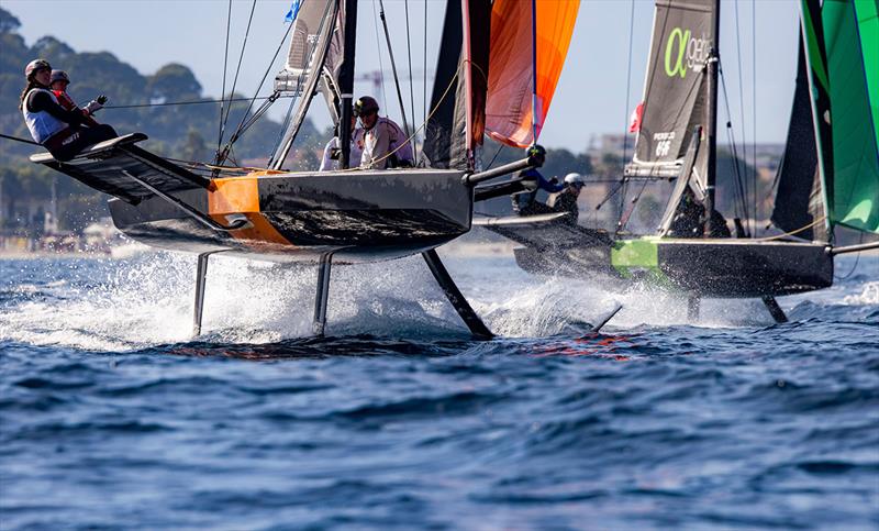 Youth Foiling Gold Cup - ACT 3 - Day 1 photo copyright Sailing Energy / 69F media taken at  and featuring the Persico 69F class