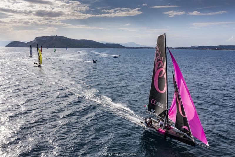 Young Azzurra racing at the Youth Foiling Gold Cup Act 3 photo copyright 69F Media / Sailing Energy taken at Yacht Club Costa Smeralda and featuring the Persico 69F class