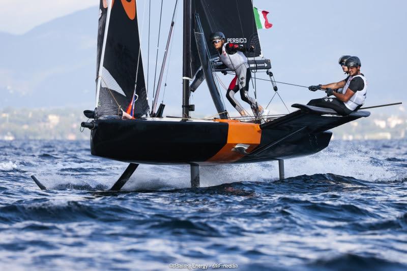 Youth Foiling Gold Cup Act 3 at Cagliari photo copyright 69F Media / Sailing Energy taken at  and featuring the Persico 69F class