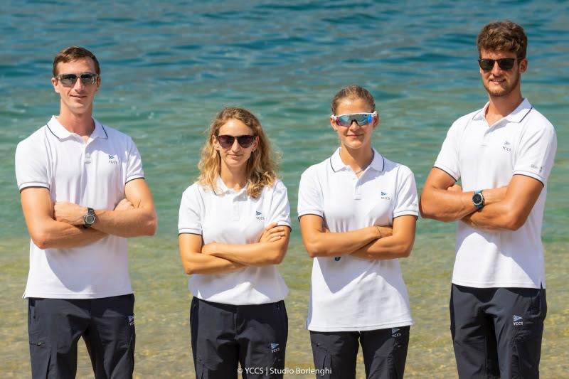 The Young Azzurra team, L-R: Ettore Botticini, Francesca Bergamo, Erica Ratti and Federico Colaninno photo copyright YCCS / Studio Borlenghi taken at  and featuring the Persico 69F class