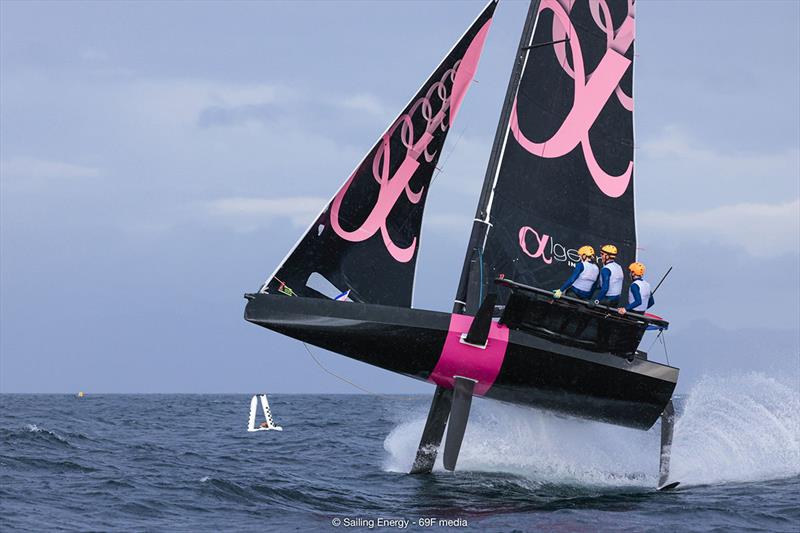 Team DutchSail - Janssen de Jong crossing the finish line in the final race - Youth Foiling Gold Cup Grand Final - photo © Sailing Energy / 69F Media