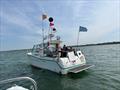 Race Officer Neil Fulcher at large during the Phantom Eastern Series Opener at Stone Sailing Club &copy; Stone Sailing Club