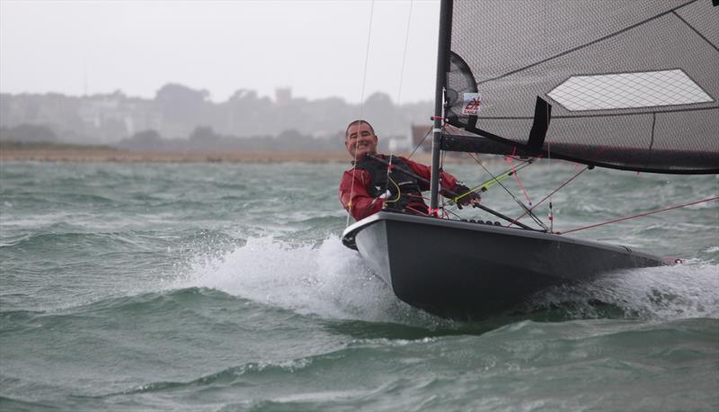 High winds on day 1 of the 2017 Phantom Nationals at Highcliffe photo copyright Sarah Desjonqueres taken at Highcliffe Sailing Club and featuring the Phantom class