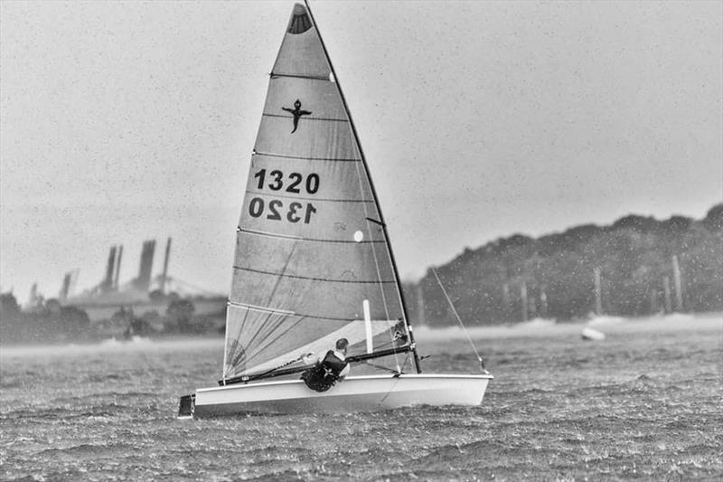 Roger Smith from Creeksea battling atrocious conditions in the Phantom Eastern Series at Royal Harwich YC photo copyright Jonathan Pulfer taken at Royal Harwich Yacht Club and featuring the Phantom class
