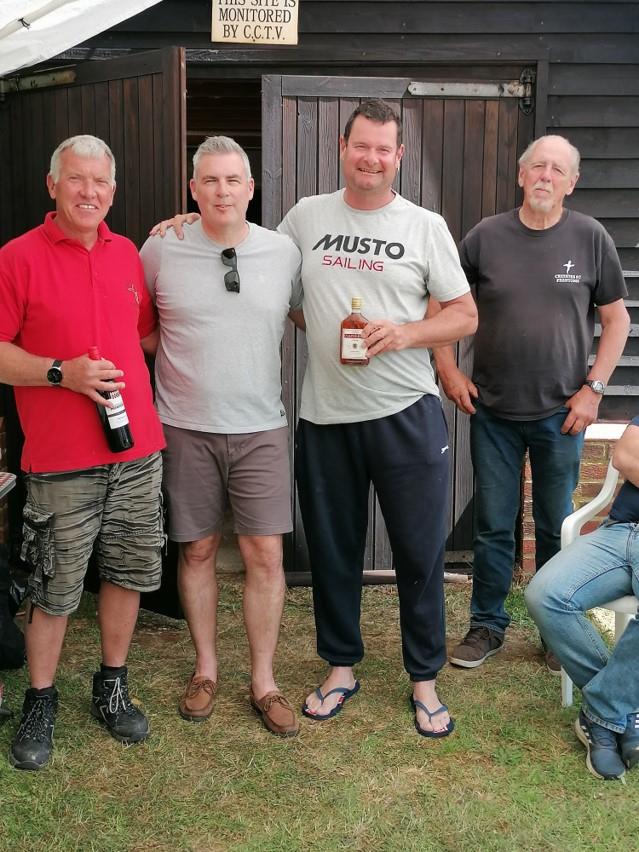 Creeksea SC Phantom Open (l-r) Roger Smith, Terry John, Bill Taylor with Creeksea Commodore, Graham Dale-Jones photo copyright David Chick, Shaun, Graham-Dale Jones, Chris Roberts taken at Creeksea Sailing Club and featuring the Phantom class