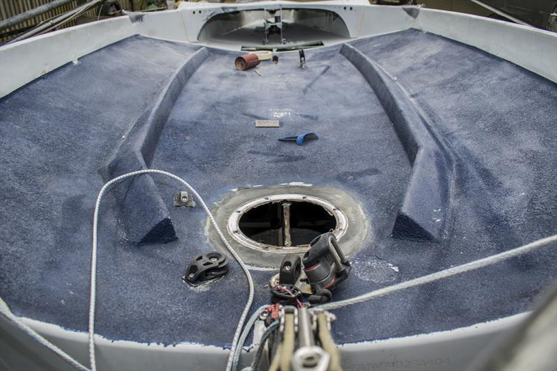 International 14 Rebuild: Stripping off the deck - photo © Sharna Dryden