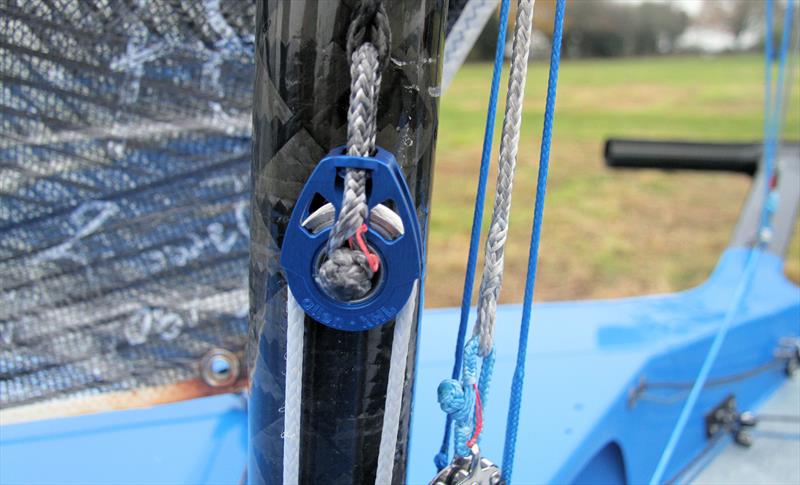 International 14 Rebuild: Allen XHL block on the jib halyard - photo © Mark Jardine