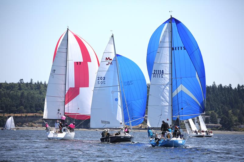 Handicap racers showing off their brightest colors at the 2017 Whidbey Island Race Week - photo © Jan Anderson