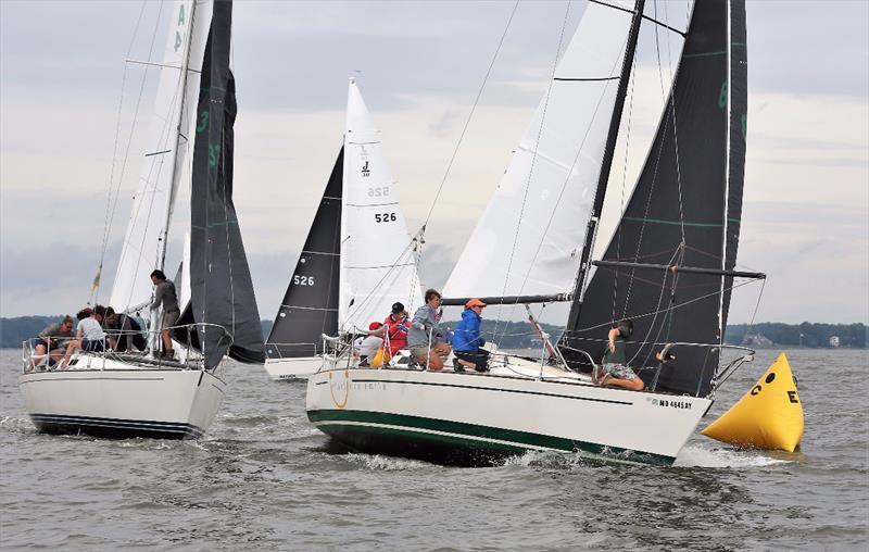 J/30s rounding the mark - 2020 Helly Hansen NOOD Regatta Annapolis - photo © Will Keyworth