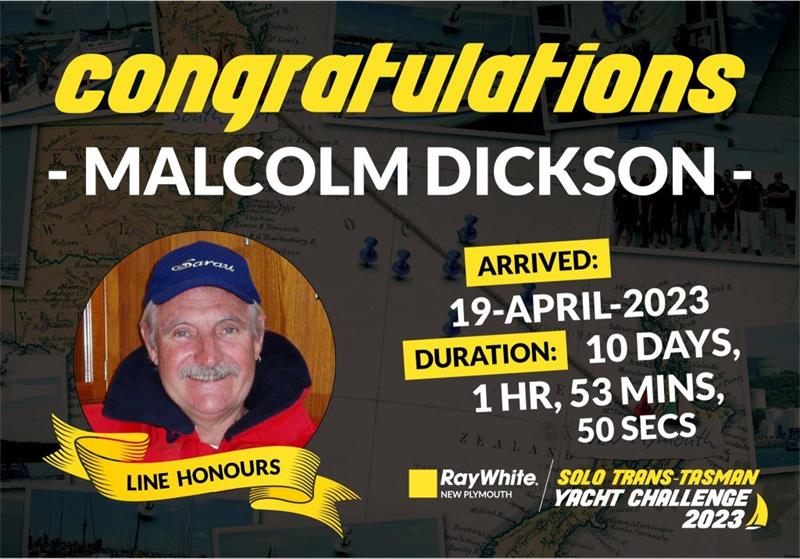 Malcolm Dickson - Ray White Solo Trans-Tasman Yacht Challenge - April 2023 - photo © New Plymouth YC