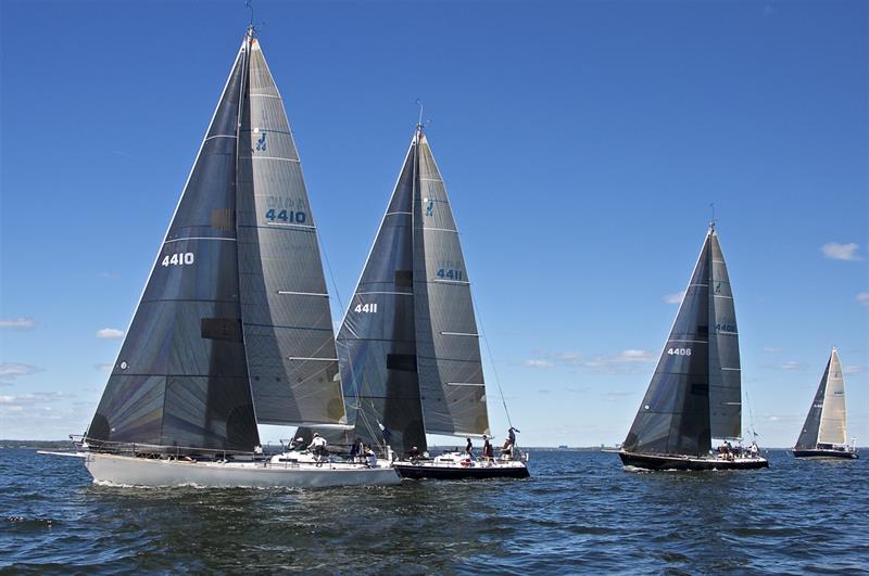 American Yacht Club Spring Regatta 2023 - J/44 fleet photo copyright Courtesy of Rick Bannerot, Ontheflyphoto.net taken at American Yacht Club, New York and featuring the PHRF class