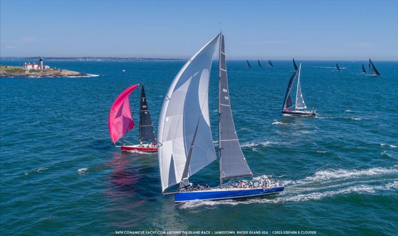 Ling Honors winner Temptation rounding Beavertail - 96th Conanicut Yacht Club Around the Island Race photo copyright Stephen R Cloutier taken at Conanicut Yacht Club and featuring the PHRF class