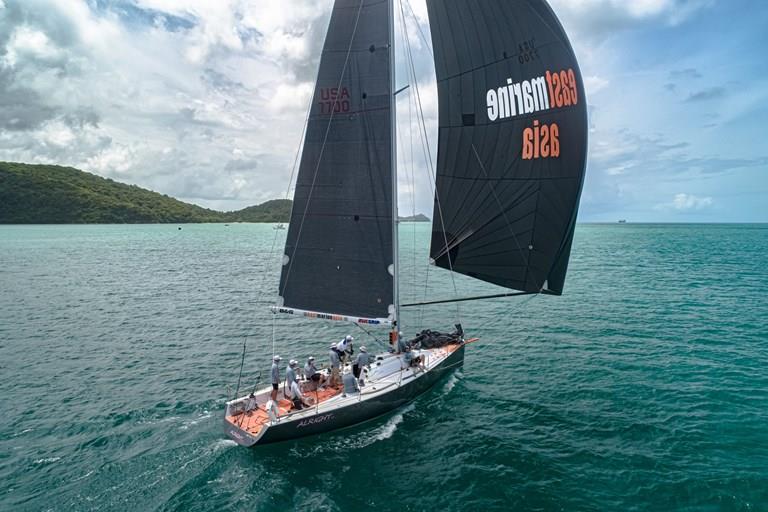 'Alright' leads the IRC 0 class away.: Phuket Raceweek 2022. - photo © Helicam Asia
