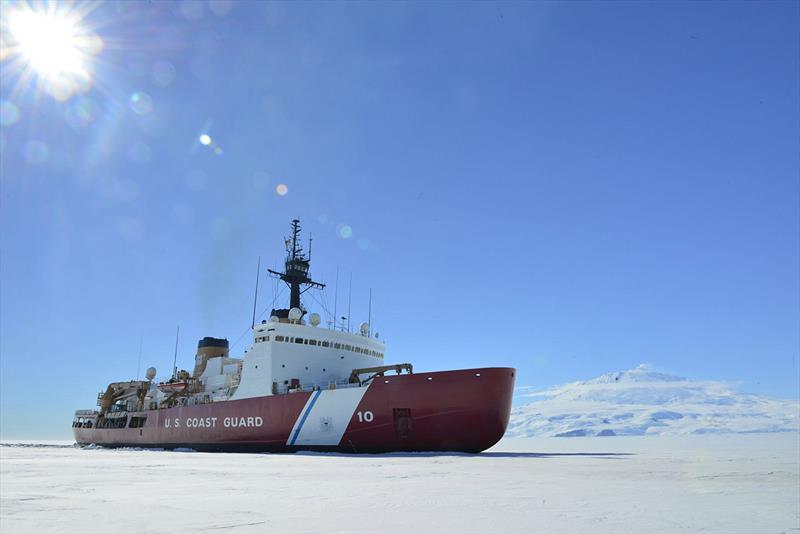 The Coast Guard Cutter Polar Star breaks ice in McMurdo Sound near Antarctica on Saturday, Jan. 13, 2018. - photo © Chief Petty Officer Nick Ameen