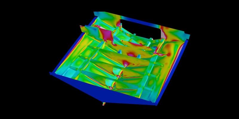 Hull bottom pressure structural analysis photo copyright Riviera Australia taken at  and featuring the Power boat class