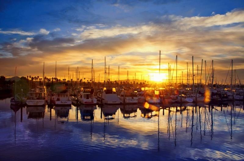 Chula Vista Marina putting on another perfect sunrise photo copyright Pendana Blog, www.pendanablog.com taken at  and featuring the Power boat class