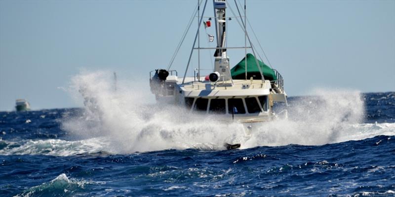 These things are built tough! Sister-ship to Sea Fox 50 named Worknot doing Baja Bash. Owned by Gale and Mary Plummer – now on 57-11 photo copyright Pendana Blog, www.pendanablog.com taken at  and featuring the Power boat class