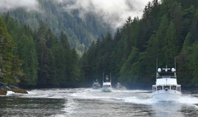 Annual Mother Goose Flotilla just cruises through Alaska's Wrangell narrows on way to Juneau photo copyright Peter Janssen taken at  and featuring the Power boat class