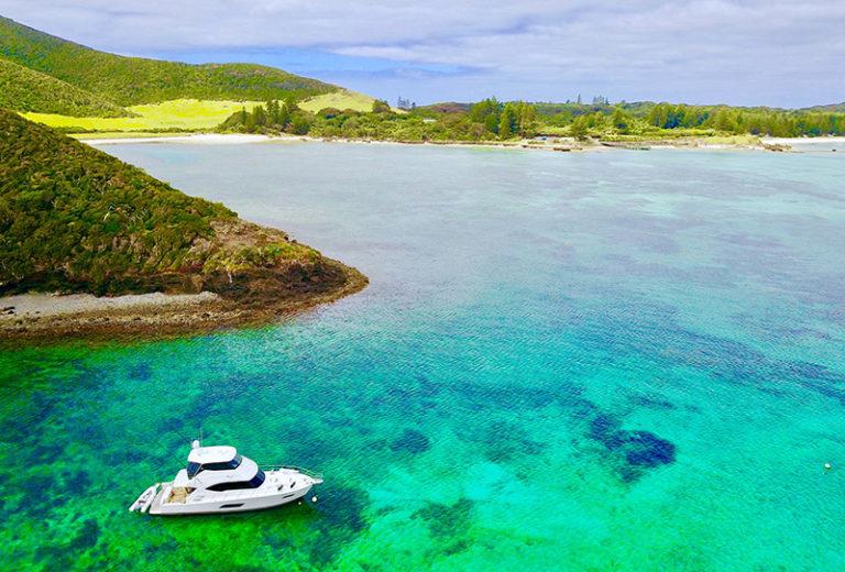 Moored in the lagoon at Lord Howe Island. - photo © Riviera Australia