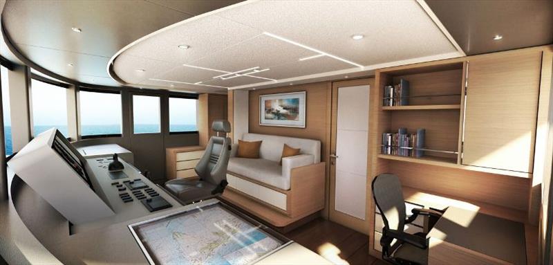 Johnson 115 Wheelhouse view photo copyright Johnson Yachts taken at  and featuring the Power boat class