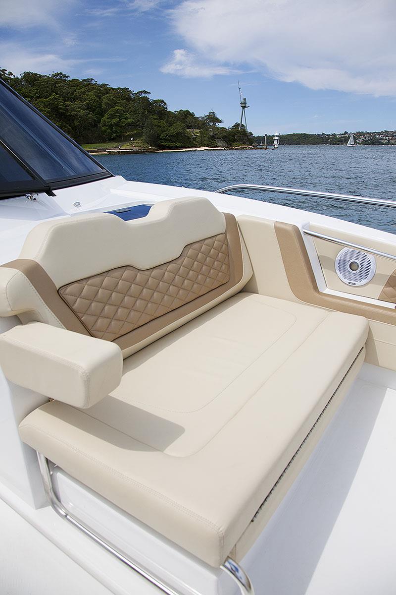 Relaxing on board the Aquila 36 off Bradleys Head - photo © John Curnow