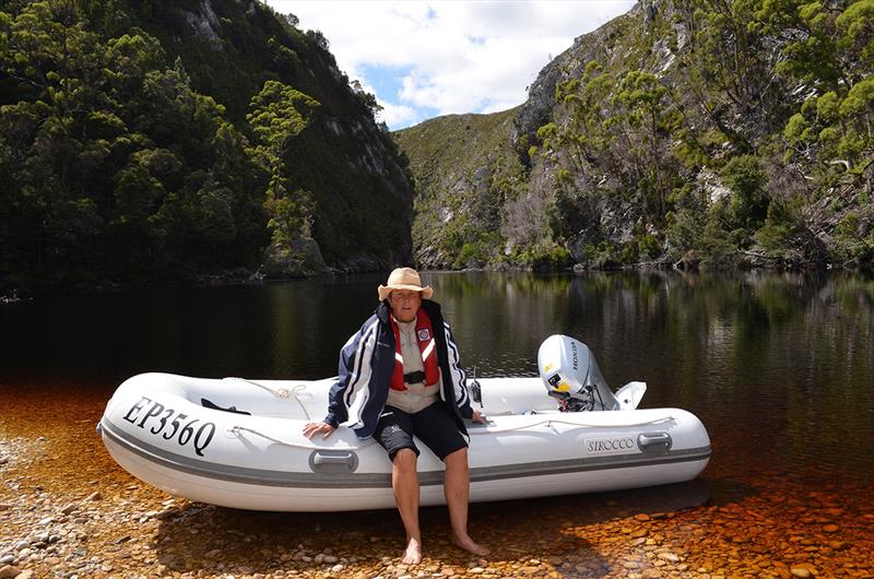 Taking Pascua Lama's tender into a Tasmanian river gorge photo copyright Riviera Australia taken at  and featuring the Power boat class