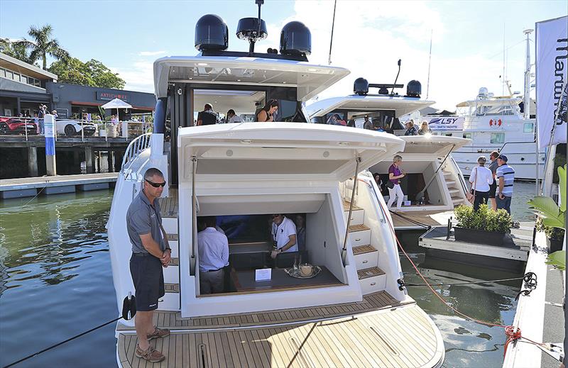 The Beach Club in that is a defining characteristic of Maritimo's X Series has been very popular photo copyright John Curnow taken at  and featuring the Power boat class