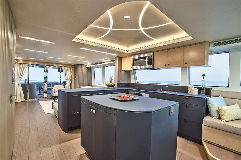 CLB72 Interior Galley-Salon photo copyright CL Yachts taken at  and featuring the Power boat class
