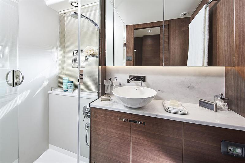 Princess Yachts F50 - Owners Stateroom En suite Bathroom photo copyright Princess Yachts taken at  and featuring the Power boat class