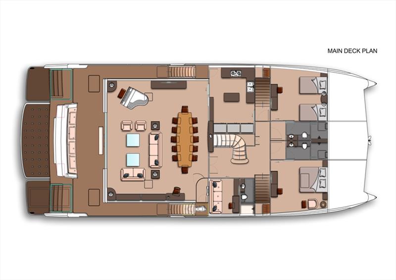 Amasea 84 Main Deck Plan photo copyright Amasea Yachts taken at  and featuring the Power boat class