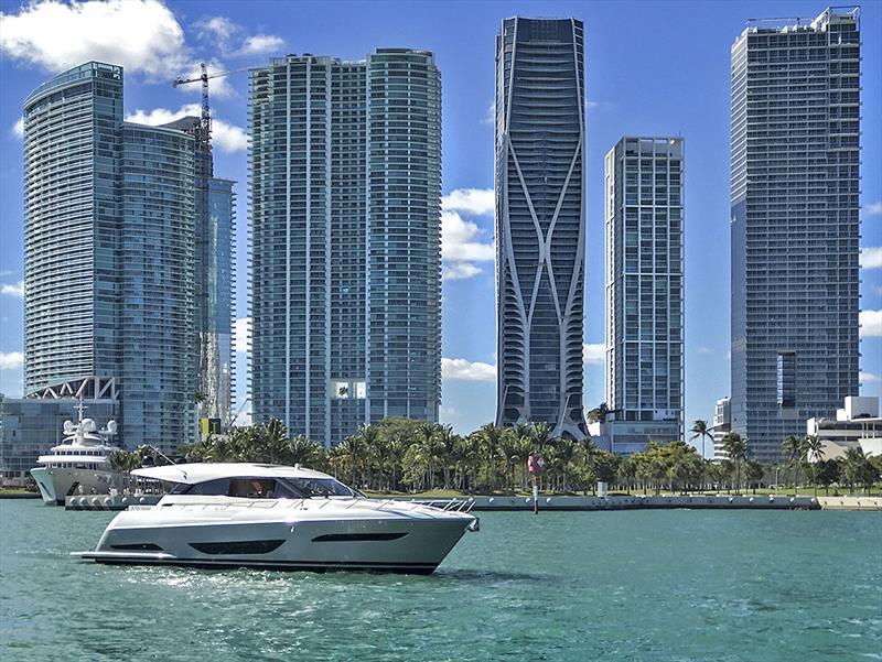 The revolutionary Maritimo X50 sport yacht with its aft 'beach club' was a hit at last year's Miami show and will be displayed again. It is one of the company's best selling models photo copyright Darren Gill (Oska Studio) taken at  and featuring the Power boat class