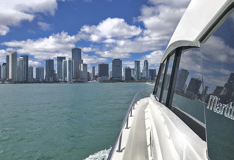 The revolutionary Maritimo X50 sport yacht with its aft 'beach club' was a hit at last year's Miami show and will be displayed again. It is one of the company's best selling models photo copyright Darren Gill (Oska Studio) taken at  and featuring the Power boat class