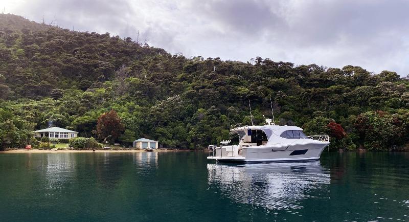Isobar a home away from home in the Abel Tasman National Park photo copyright Riviera Australia taken at  and featuring the Power boat class