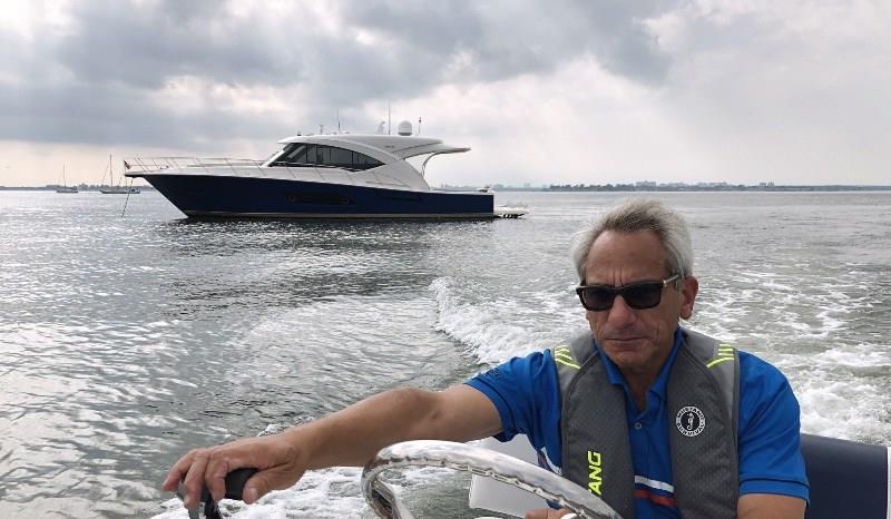 Gary, Long Island Sound, Great Neck, NY. Anchored offshore and taking the tender to visit Ellen's father photo copyright Riviera taken at  and featuring the Power boat class