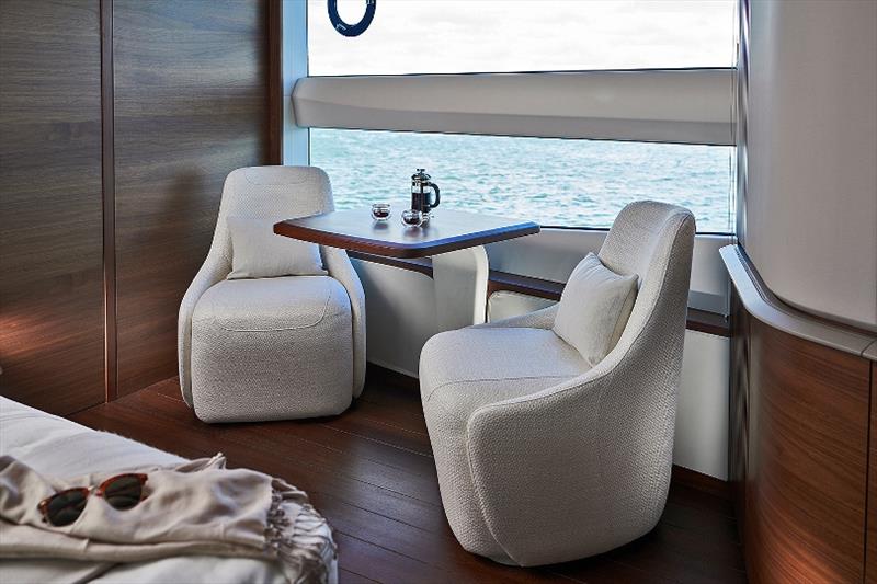 Princess X95 master stateroom photo copyright Princess Yachts taken at  and featuring the Power boat class