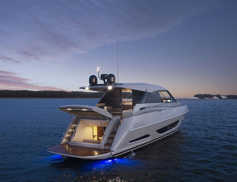 Set your mood - Maritimo X50R has as standard fitment a complete lighting package - photo © Maritimo