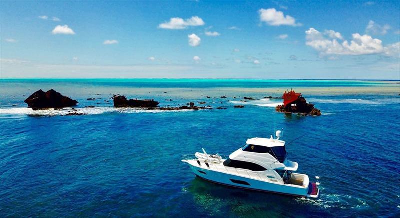 Russell Bianco and Gabriella Gabanna classic blue-water adventure aboard their Riviera 52 Enclosed Flybridge Majesnik - photo © Denby Browning